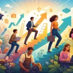 diverse people advancing via education, work, and care in a changing society