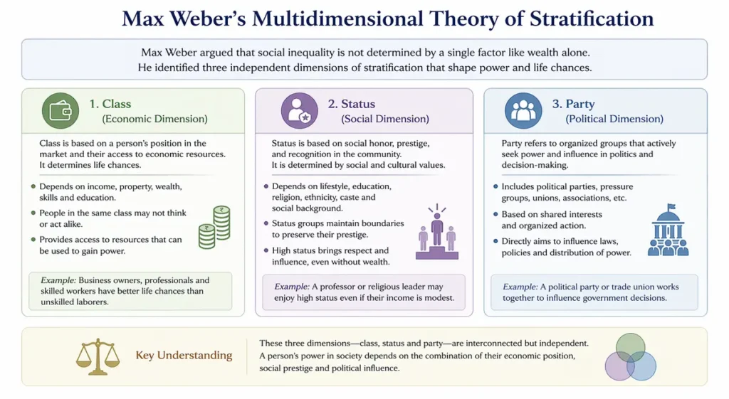 Weber’s View on Class, Status and Party as Source of Power